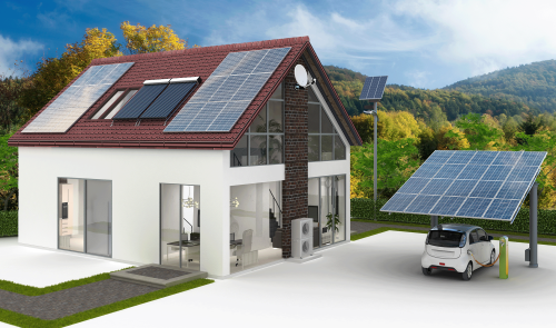 Grafik eines Energiesparhauses